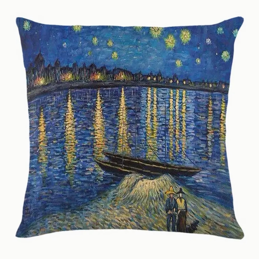 Van Gogh Throw Pillow Cushion Cover 100% Polyester - PILLOW INSERT NOT INCLUDED